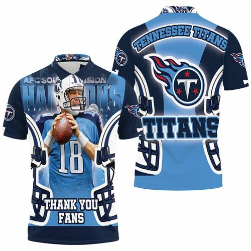 Josh Stewart #18 Tennessee Titans Afc South Division Champions Super Bowl 2021 Polo Shirt Model A31812 All Over Print Shirt 3d T-shirt