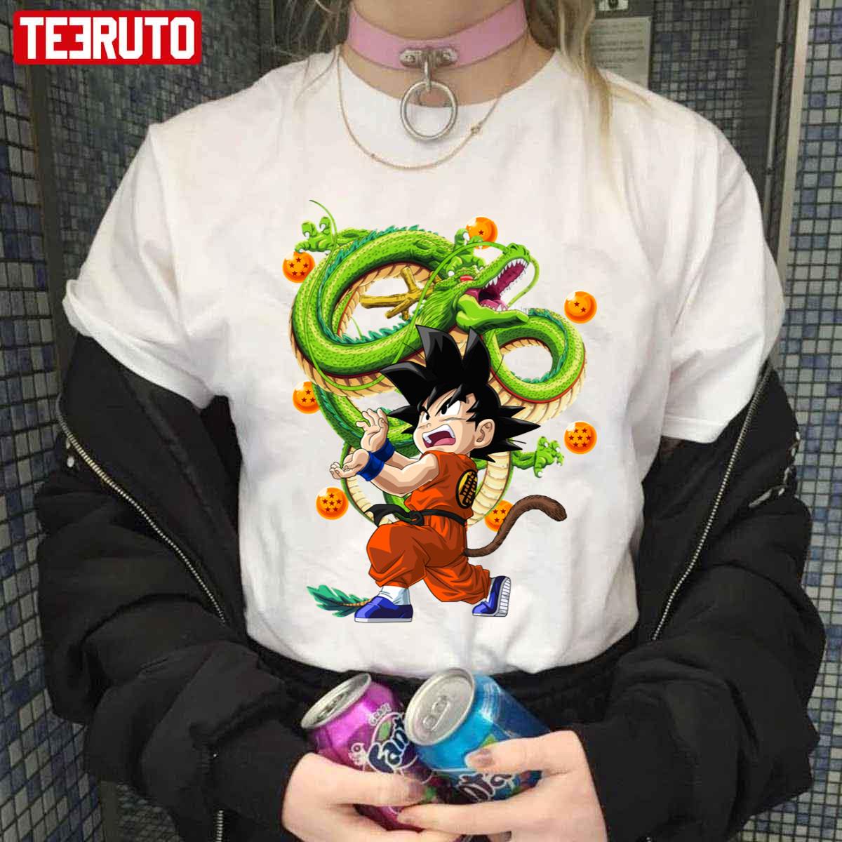 Kamehameha Kid Goku With Dragon Balls Unisex T-Shirt