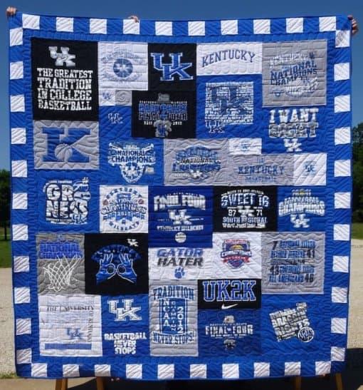 Kentucky Wildcats Logos Quilt Blanket - Teeruto