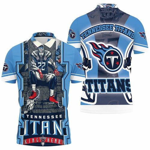 King Derrick Henry #22 Tennessee Titans Afc Sotuh Division Champions Super Bowl 2021 Polo Shirt Model A31851 All Over Print Shirt 3d T-shirt