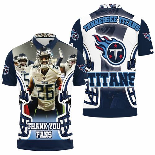 Kristian Fulton #26 Tennessee Titans Afc Division Champions Super Bowl 2021 Polo Shirt Model A31877 All Over Print Shirt 3d T-shirt