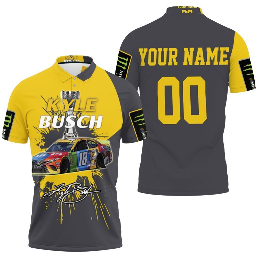 Kyle Busch Nascar Champion 2019 Signed Fans 3d Personalized Polo Shirt All Over Print Shirt 3d T-shirt