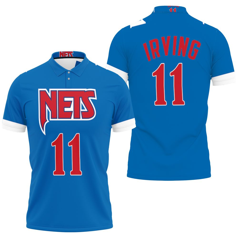 Kyrie Irving 11 Brooklyn Nets 2021 City Edition Blue Jersey Inspired Style Polo Shirt All Over Print Shirt 3d T-shirt