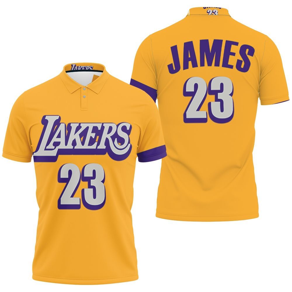 Lebron James Los Angeles Lakers 2020 Finished Swingman Yellow City Edition Jersey Polo Shirt All Over Print Shirt 3d T-shirt