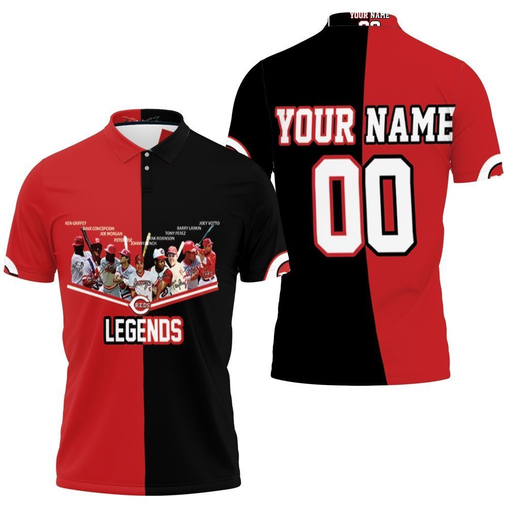 Legends Signed Cincinnati Reds 3d Personalized Polo Shirt  All Over Print Shirt 3d T-shirt