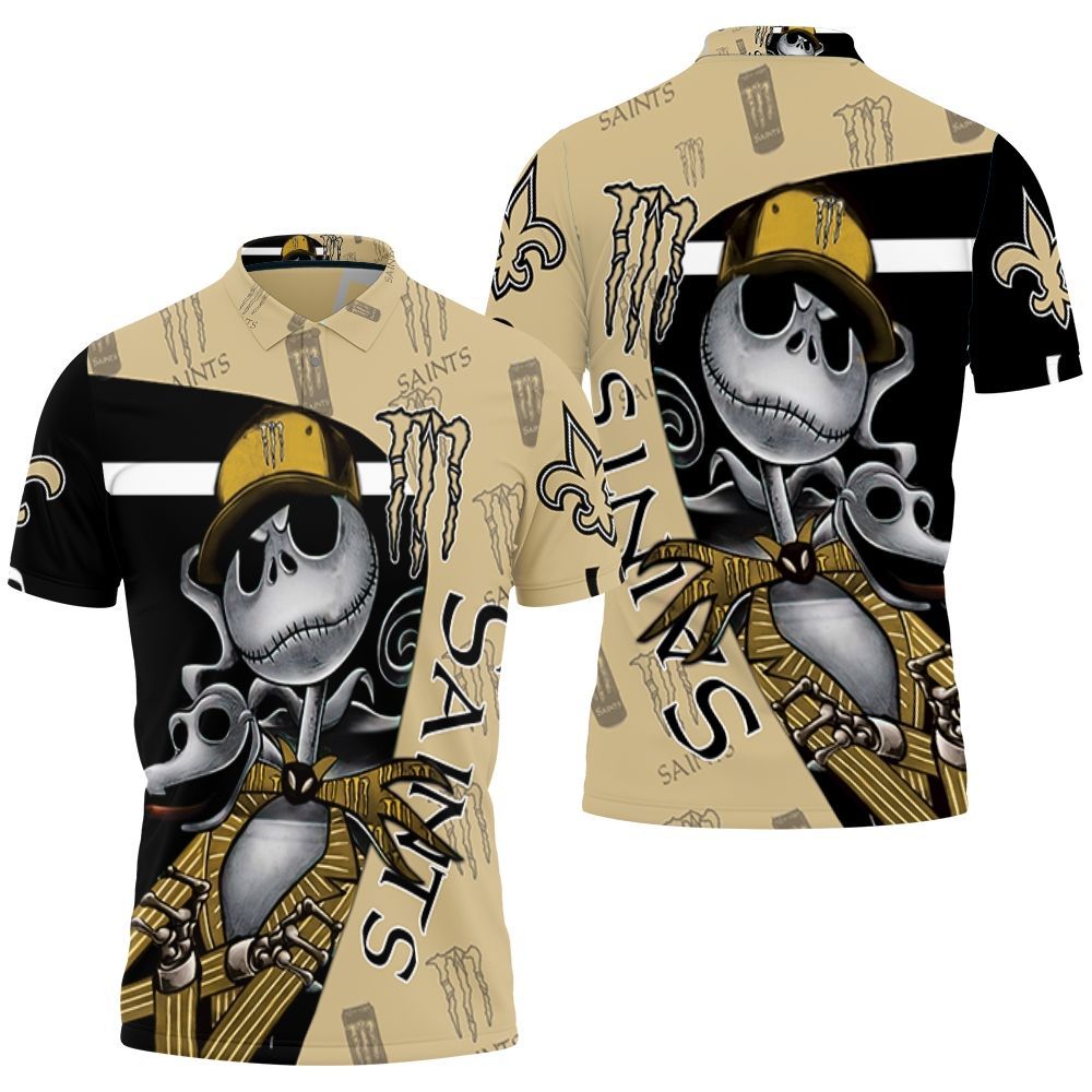 Logo Jack Skellington Monster Energy New Orleans Saints 3d Printed For Fan Polo Shirt All Over Print Shirt 3d T-shirt