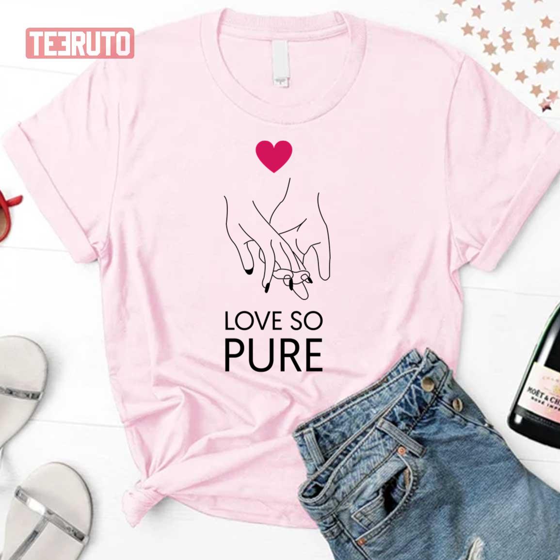 Love So Pure Hands And Heart Minimalist Art Unisex T-Shirt