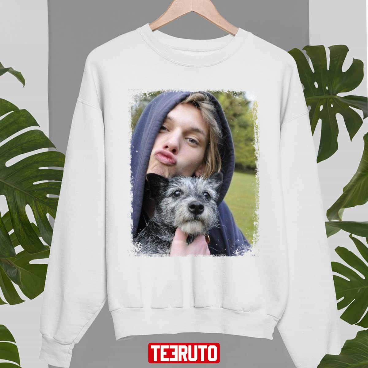 Lovely Jamie Campbell Bower With A Dog Unisex Sweatshirt