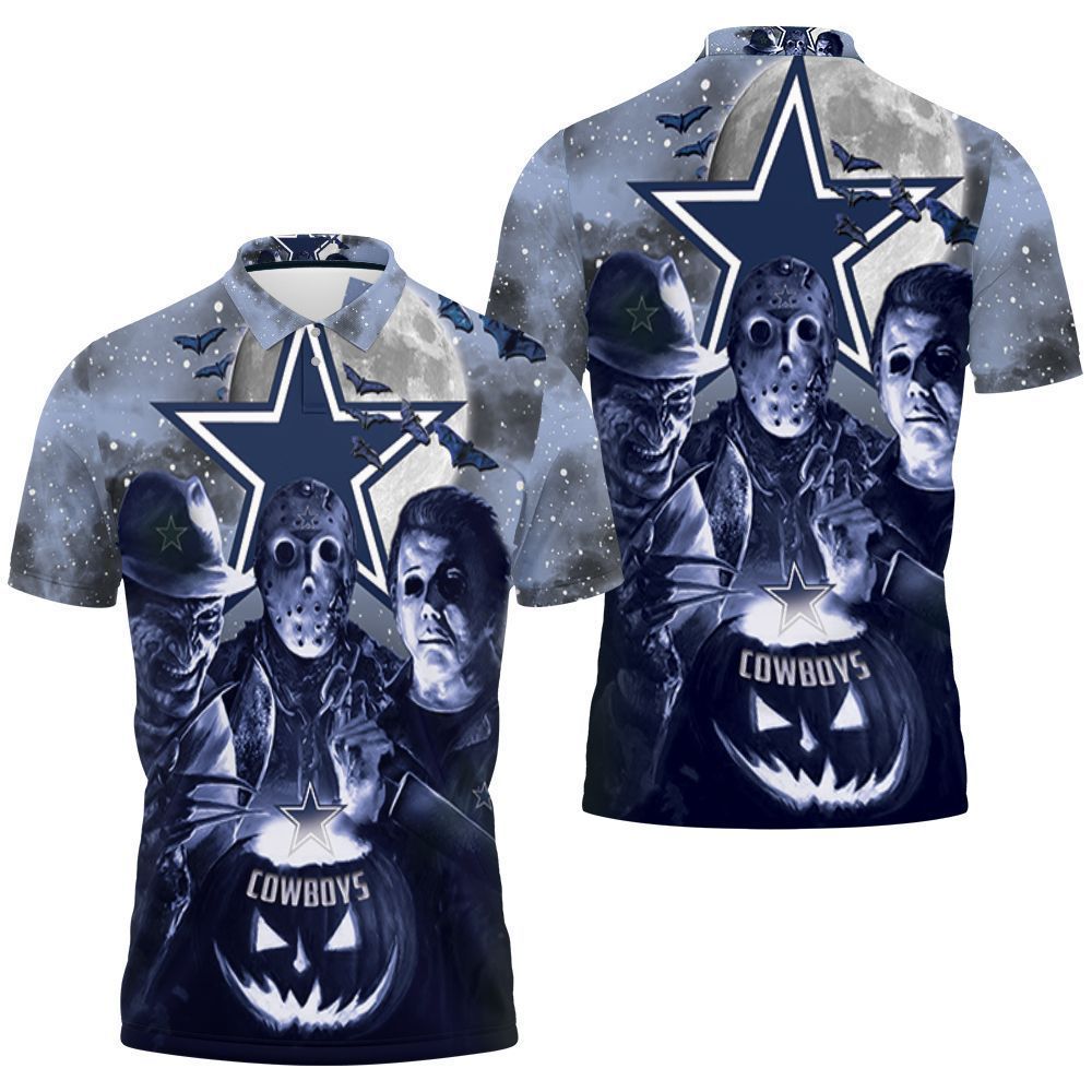 Michael Myers Freddy Jason Love Dallas Cowboys Pumpkin Head Halloween 3d Polo Shirt Jersey All Over Print Shirt 3d T-shirt