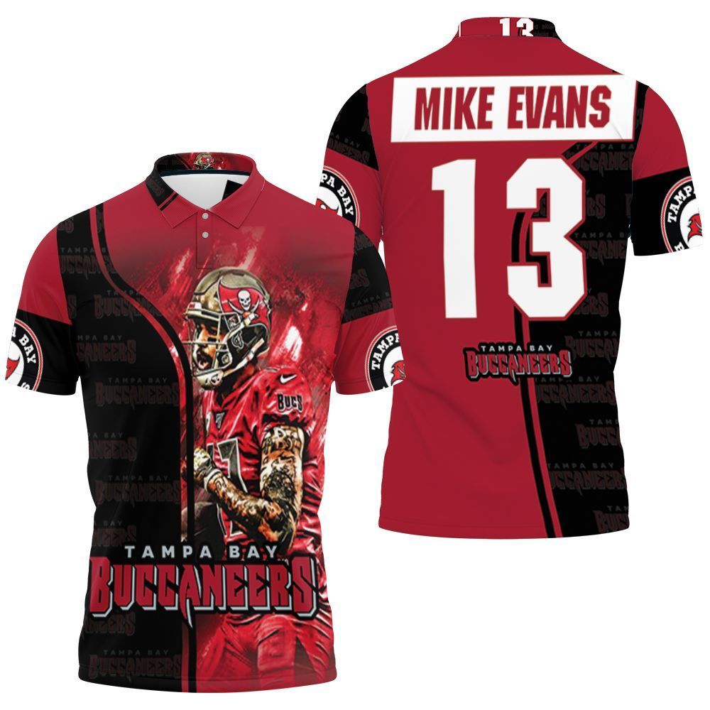 Mike Evans 13 Tampa Bay Buccaneers Nfc South Champions Division Super Bowl 2021 3d Polo Shirt Jersey All Over Print Shirt 3d T-shirt