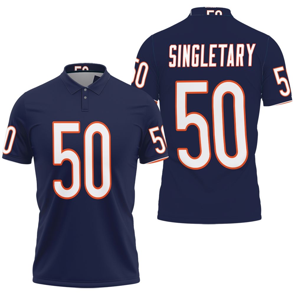 Mike Singletary #50 Chicago Bears Great Player Nfl American Football Team Legacy Vintage Navy 3d Designed Allover Gift For Bears Fans Polo Shirt