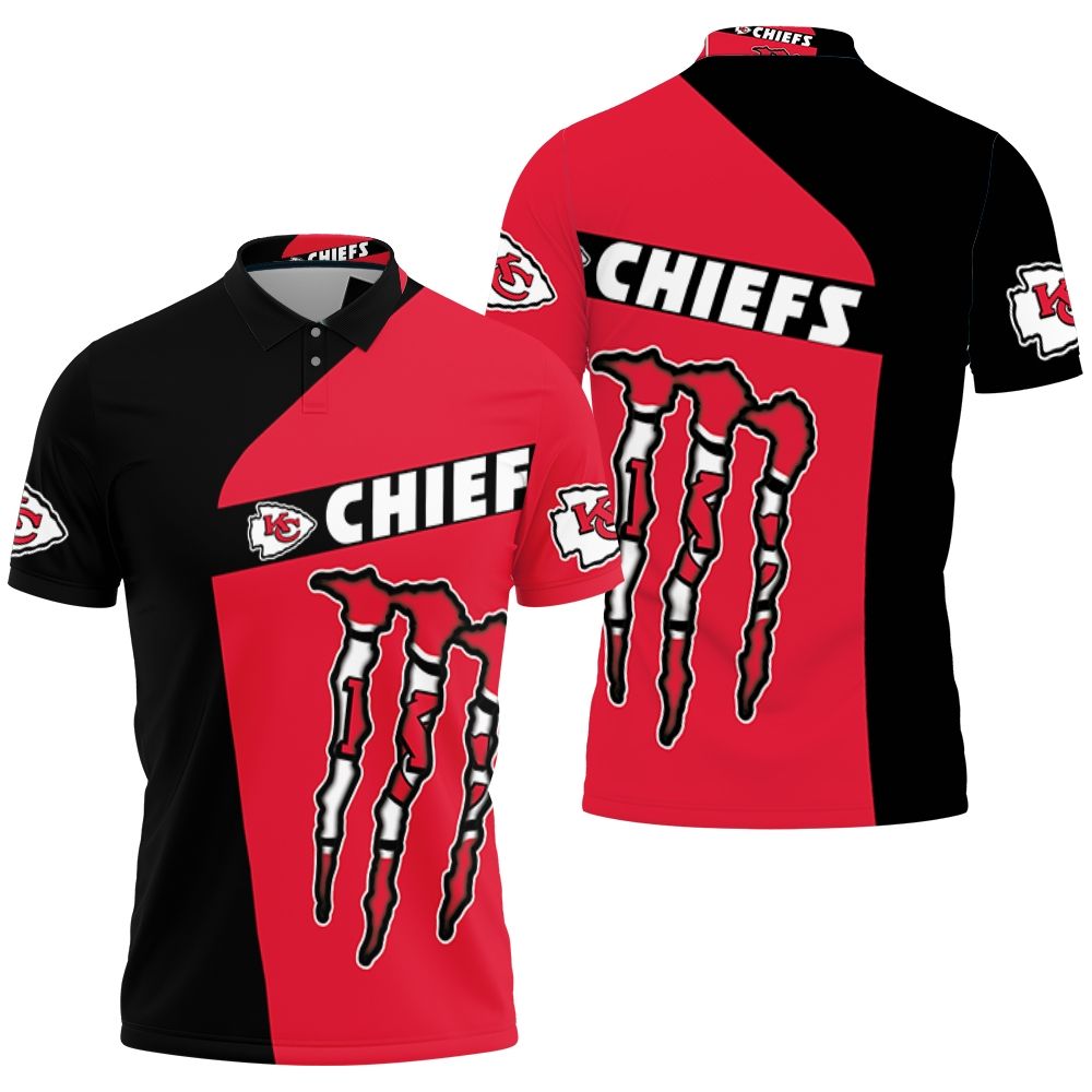 Monster Energy Kansas City Chiefs Polo Shirt All Over Print Shirt 3d T-shirt