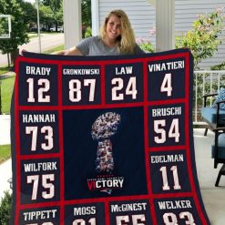 New England Patriots All The Numbers Quilt Blanket