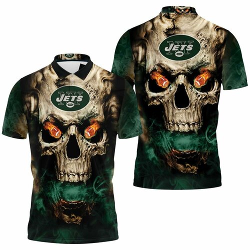 New York Jets 3d Skull Fire Jersey Polo Shirt Model A32190 All Over Print Shirt 3d T-shirt