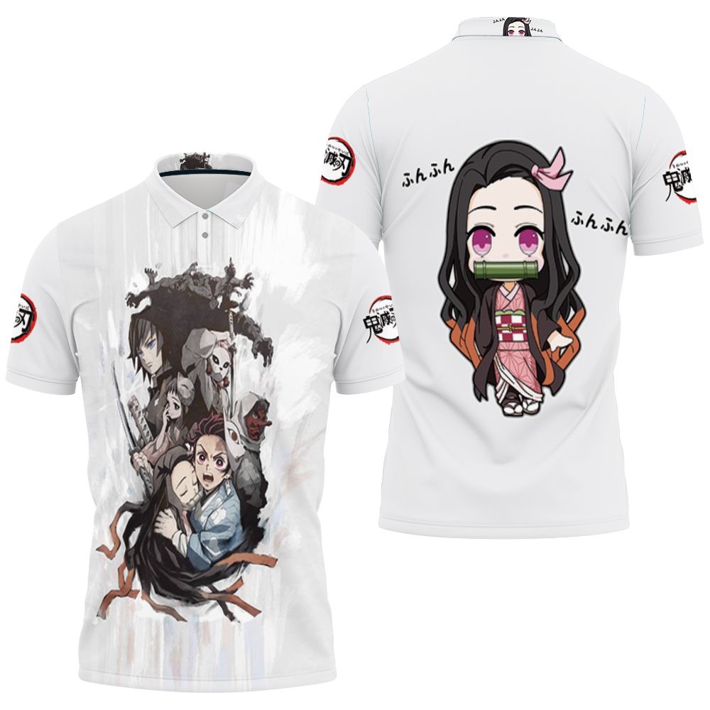 Nezuko Kimetsu No Yaiba Anime Polo Shirt All Over Print Shirt 3d T-shirt