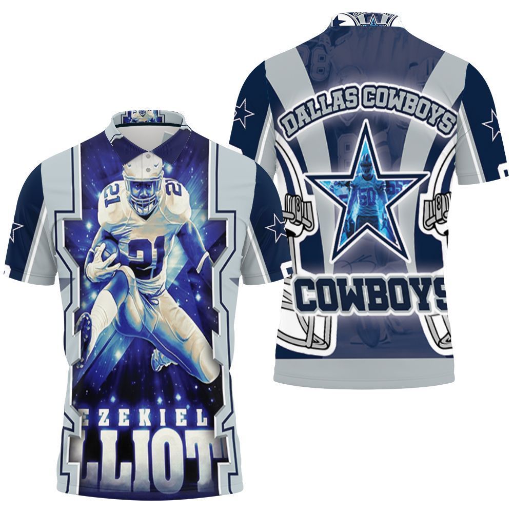 Nfc East Division Champions Super Bowl 2021 Ezekiel Elliott 21 Dallas Cowboys 3d Polo Shirt Jersey All Over Print Shirt 3d T-shirt