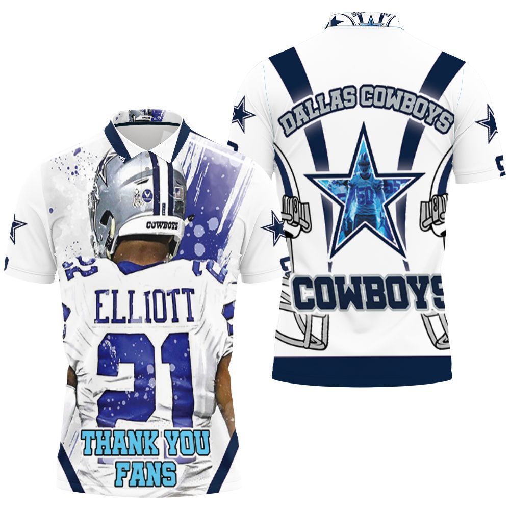 Nfc East Division Champions Super Bowl 2021 Ezekiel Elliott 21 Dallas Cowboys Thank You Fans 3d Polo Shirt Jersey All Over Print Shirt 3d T-shirt