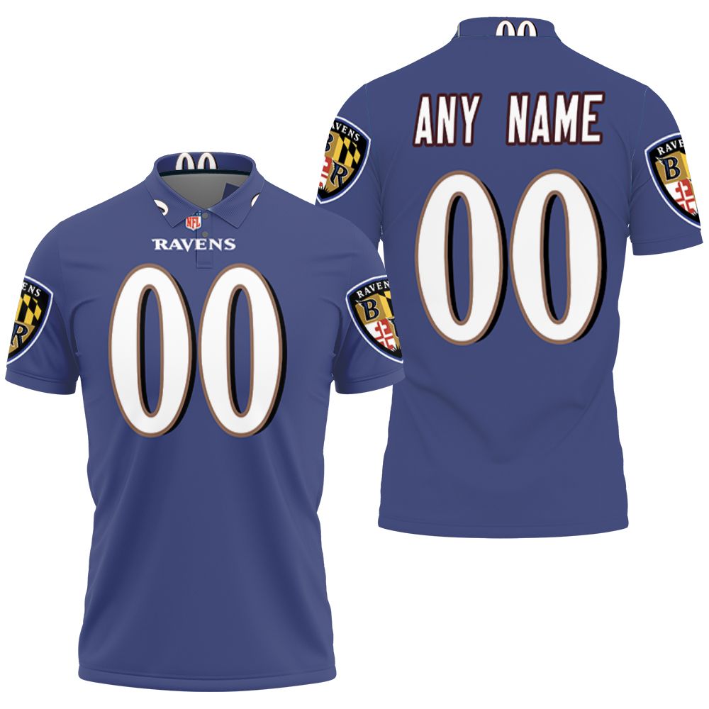 Nfl American Football Team Baltimore Ravens Logo Game Purple 2019 3d Designed Allover Custom Gift For Baltimore Fans Polo Shirt