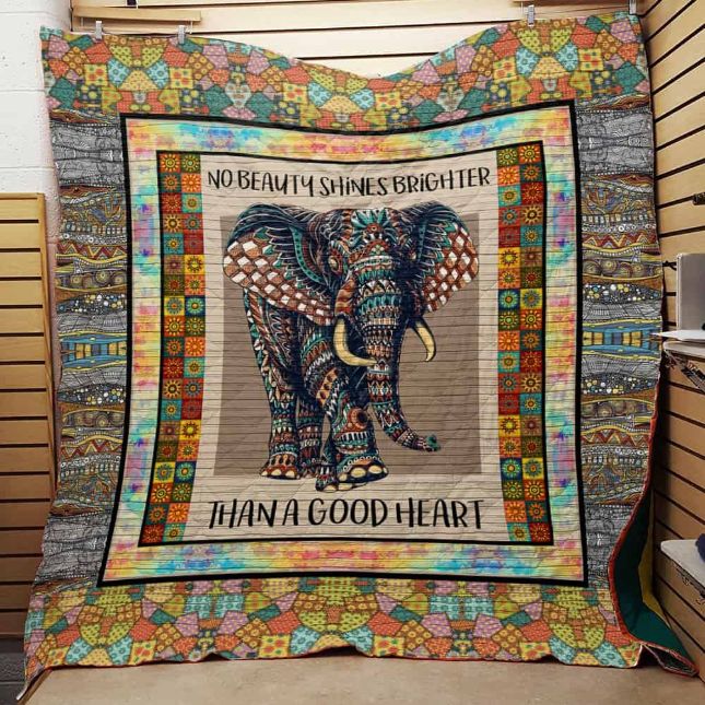 No Beauty Shines Brighter Elephant Quilt Blanket