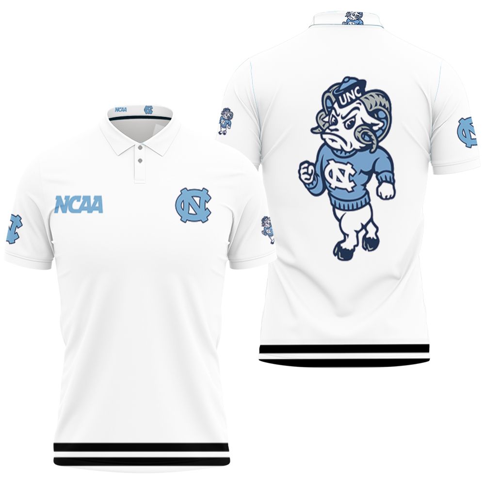 North Carolina Tar Heels Ncaa Classic White With Mascot Logo Gift For North Carolina Tar Heels Fans Polo Shirt All Over Print Shirt 3d T-shirt