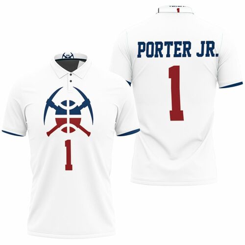 Nuggets Michael Porter Jr 2020-21 Earned Edition White Polo Shirt Model A6985 All Over Print Shirt 3d T-shirt