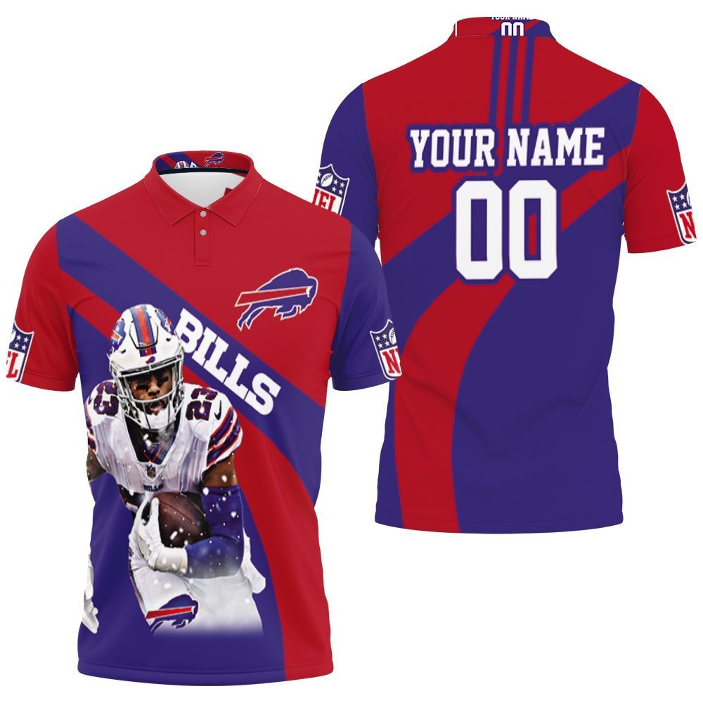 Number 23 Aaron Williams Buffalo Bills With Sign Personalized Polo Shirt All Over Print Shirt 3d T-shirt