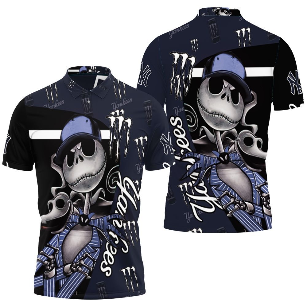 NY Jack Skellington Monster Energy Logo New York Yankees 3d Printed For Fan Polo Shirt All Over Print Shirt 3d T-shirt