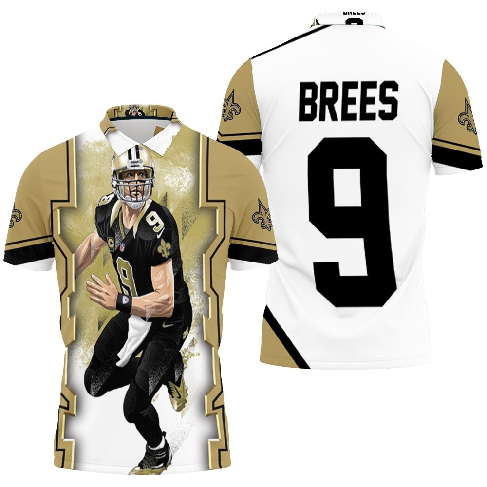 Oil Painting Drew Brees New Orleans Saints Polo Shirt  All Over Print Shirt 3d T-shirt