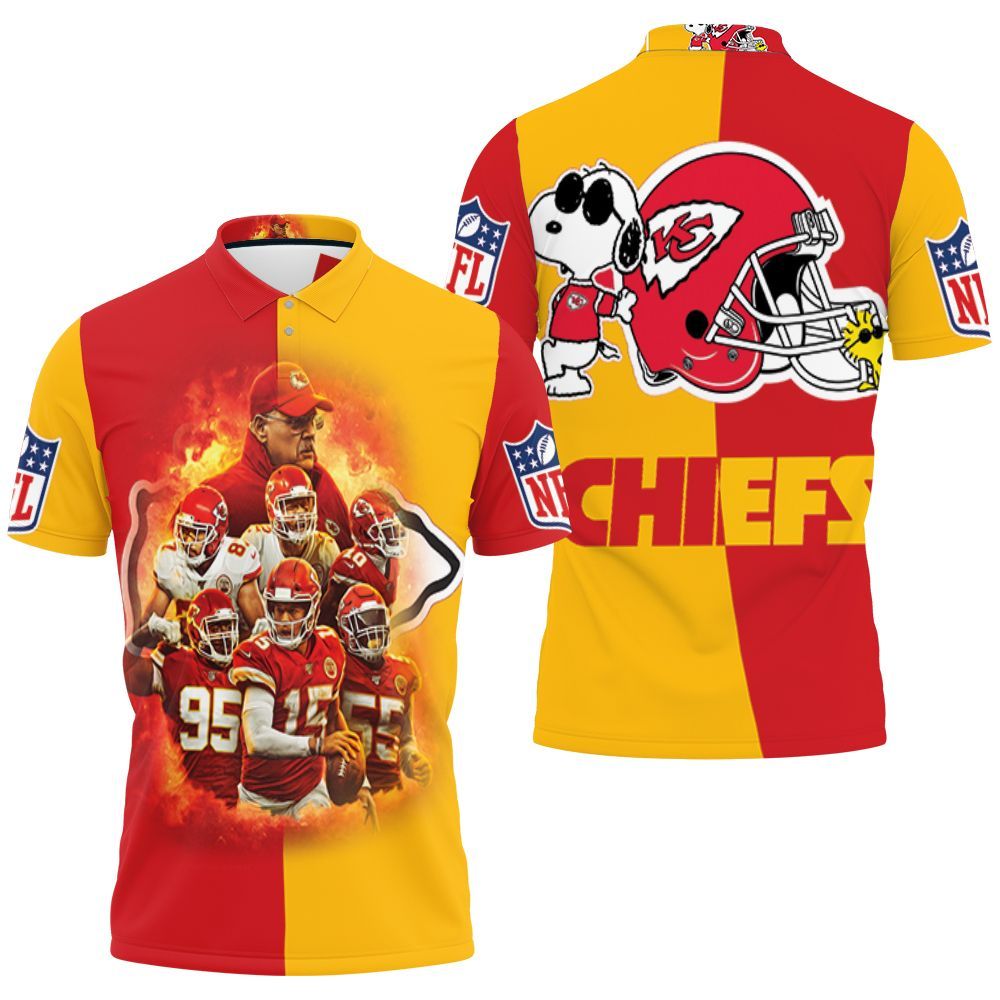 Peanuts Snoopy Kansas City Chiefs Helmet Afc West Division Champions Super Bowl 2021 Polo Shirt All Over Print Shirt 3d T-shirt
