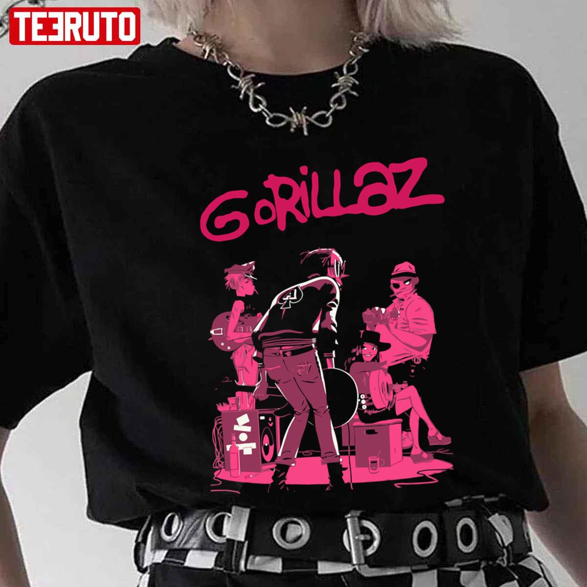 Pink Art Gorillaz Are An English Virtual Band Unisex T-Shirt - Teeruto