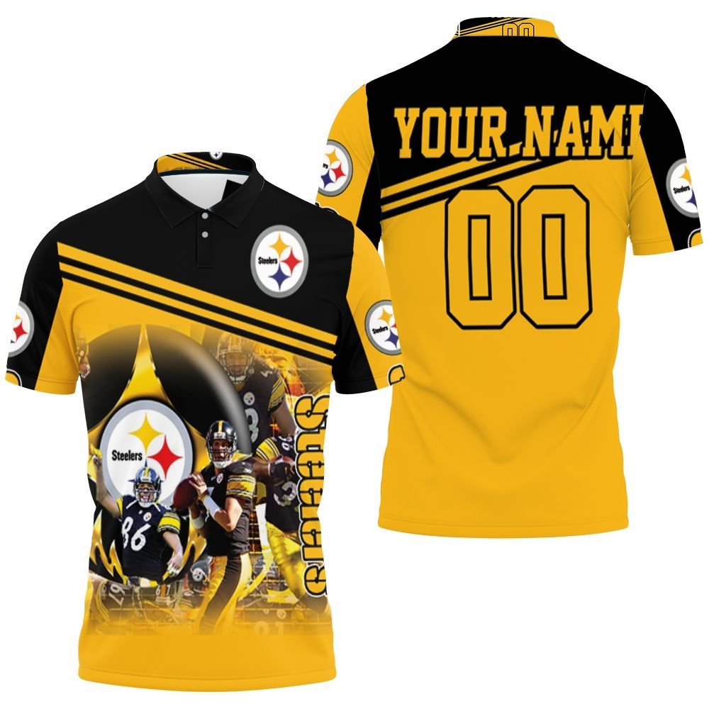 Pittsburgh Steelers Great Players 2020 Nfl Season Jersey American Flag Black And Yellow Personalized Polo Shirt All Over Print Shirt 3d T-shirt