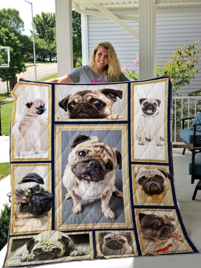 Pug Dog Cute Quilt Blanket Teeruto