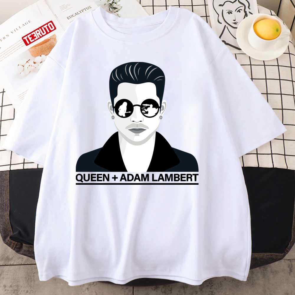 Queen Adam Lambert Grayscale Portrait Unisex T-Shirt