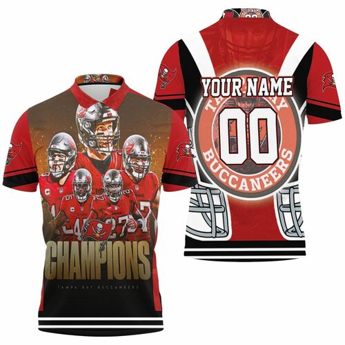 Red Tampa Bay Buccaneers 2021 Super Bowl Champions Personalized Polo Shirt Model A7560 All Over Print Shirt 3d T-shirt