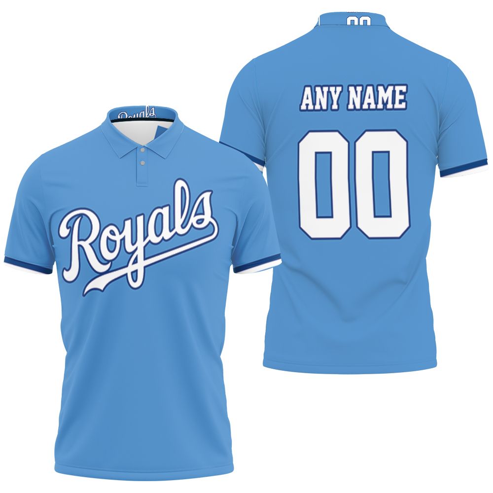 Royals 00 Anyname Kansas City 2019 Majestic Team Light Blue Jersey Inspired Style Gift For Kansas City Royals Fans Polo Shirt