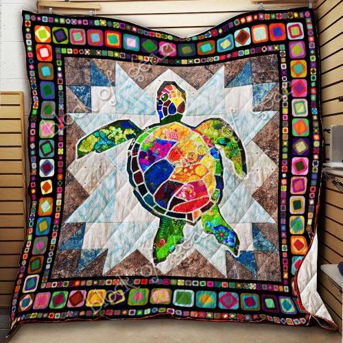 Sea Turtle Colorful Quilt Blanket - Teeruto