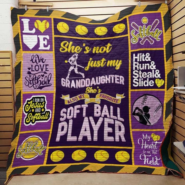 Softball Granddaughter Quilt Blanket