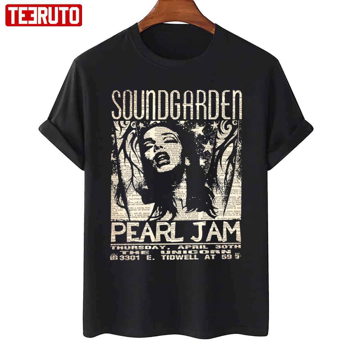 Soundgarden Pearl Jam The Unicorn Punk Music Art Unisex T-shirt