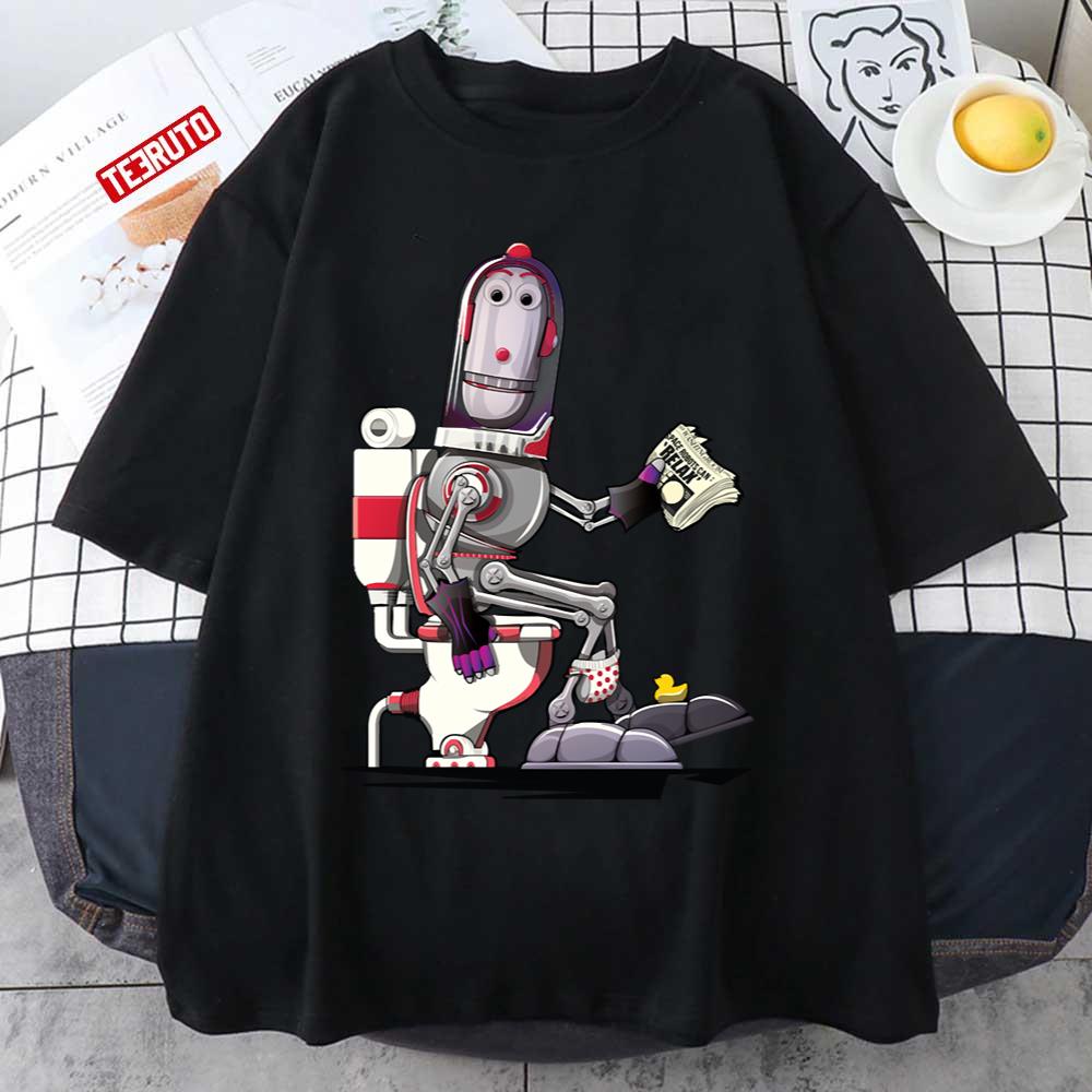 Space Robot On The Toilet Unisex T-Shirt