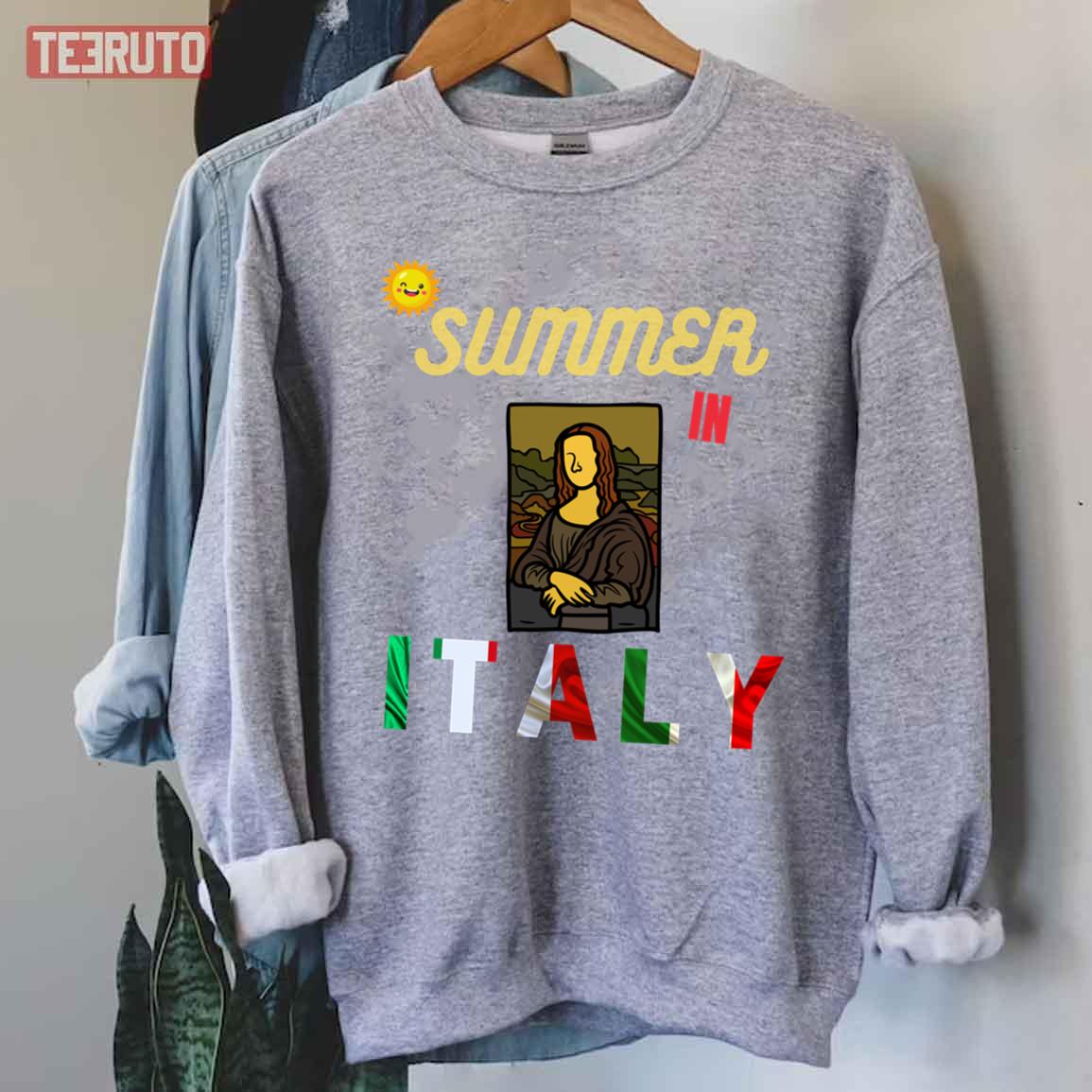 Summer In Italy Mona Lisa Painting Design Unisex T-Shirt