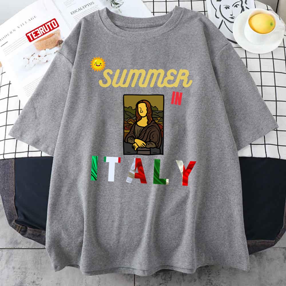 Summer In Italy Mona Lisa Painting Design Unisex T-Shirt