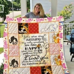 Sunflower My Only Sunshine Elephant Quilt Blanket