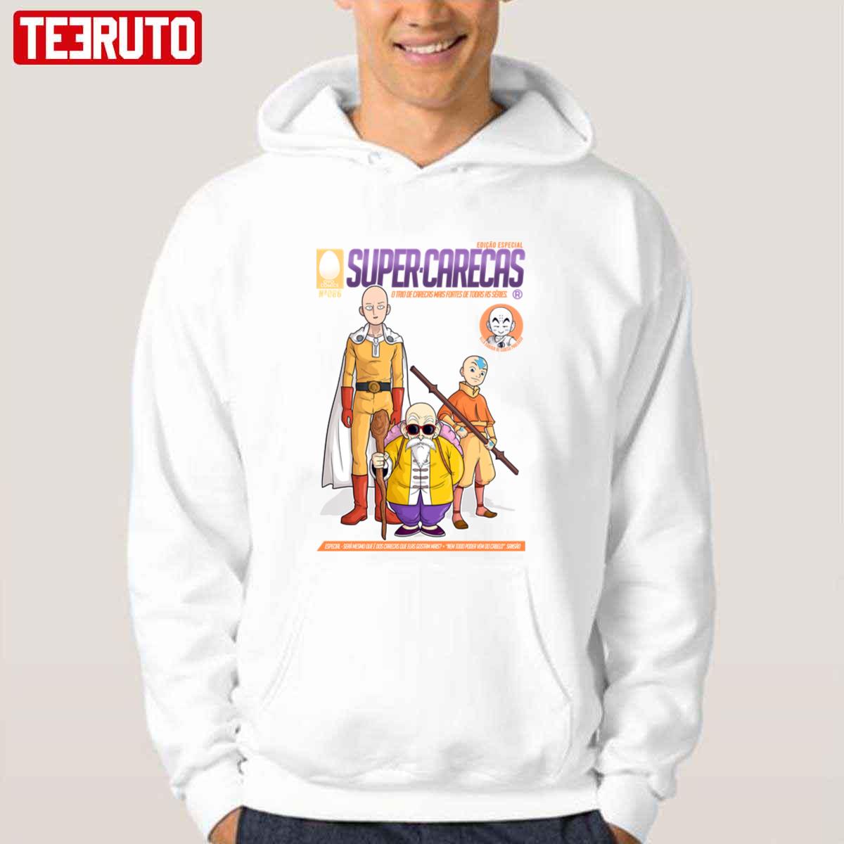 Super-Carecas One Punch Man Roshi One Piece Avatar The Last Airbender Aang Unisex T-shirt Super-Carecas One Punch Man Roshi One Piece Avatar The Last Airbender Aang Unisex T-shirt