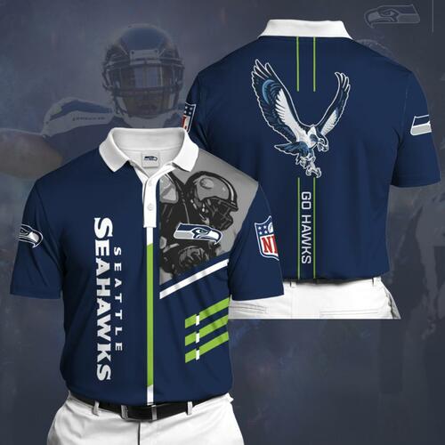 Team Seattle Seahawks Sports American Football Nfl Polo Shirt Shirt All Over Print Shirt 3d T-shirt