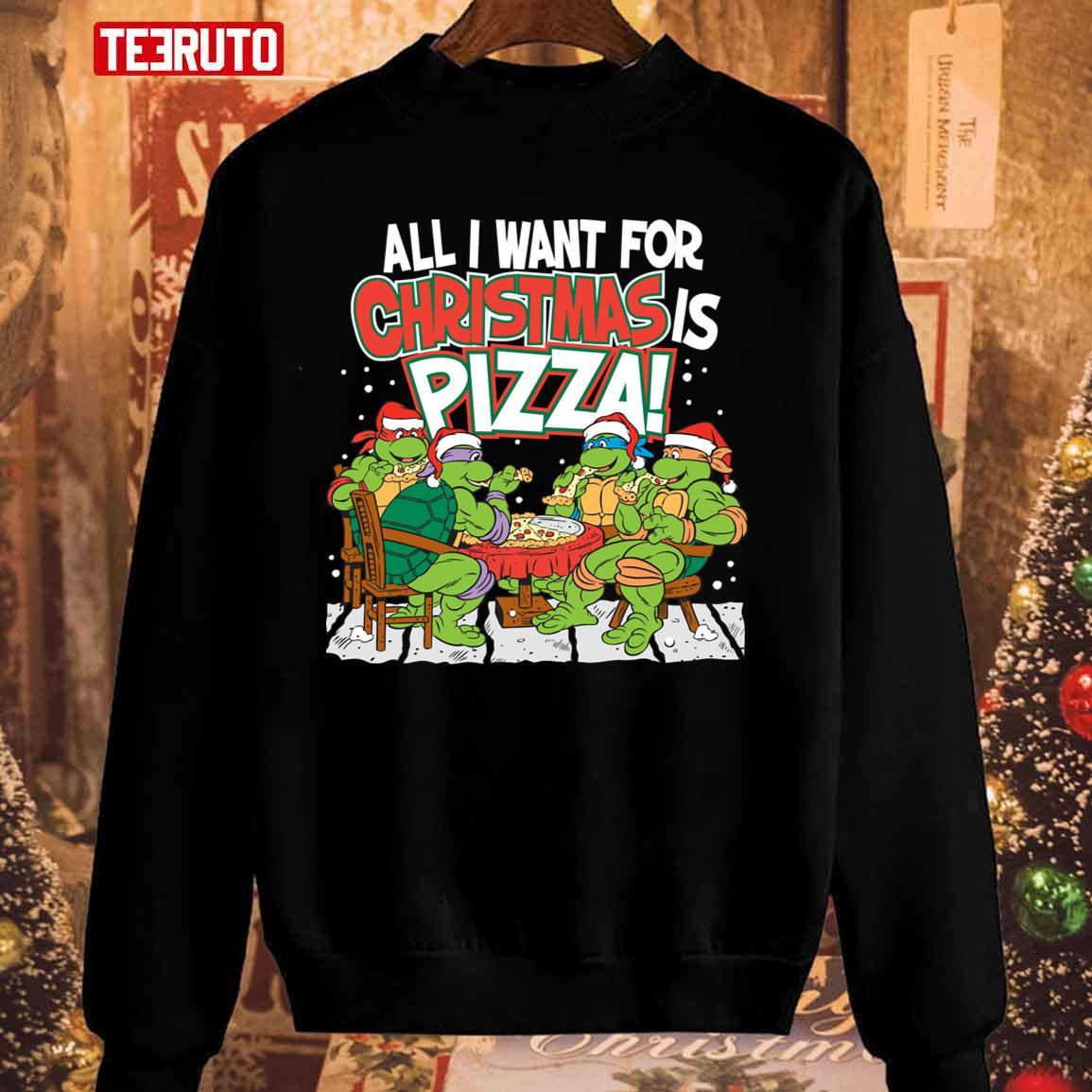 Teenage Mutant Ninja Turtles Pizza For Christmas Unisex Sweatshirt