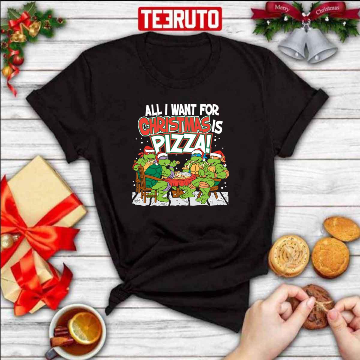 Teenage Mutant Ninja Turtles Pizza For Christmas Unisex Sweatshirt