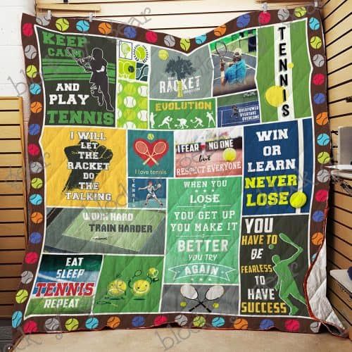 Tennis Keep Calm And Play Tennis Quilt Blanket