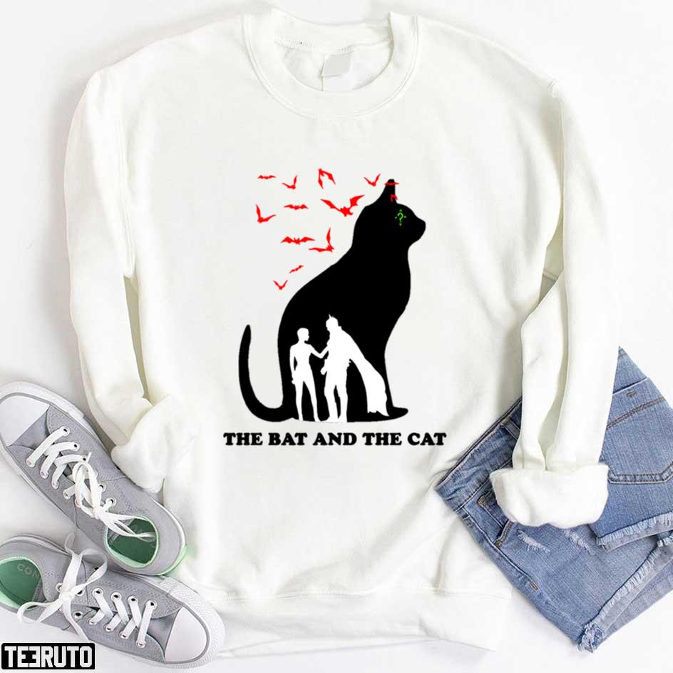 The Bat And The Cat Silhouette Cat-Bat Unisex Sweatshirt