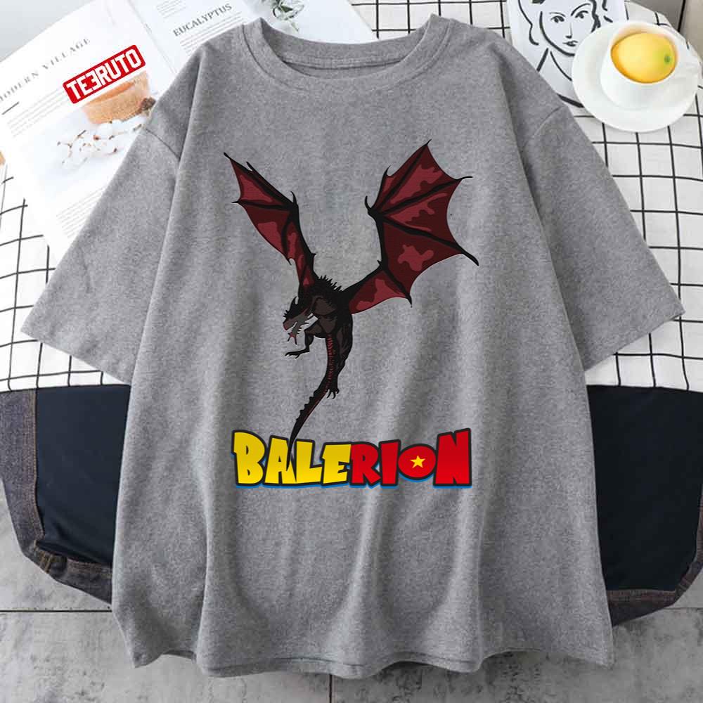 The Biggest Of The Targaryen Dragons House Of The Dragon Balerion Dragon Ball Font Unisex T-shirt
