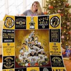 The Bruins Hockey Team Boston Bruins Christmas Quilt Blanket